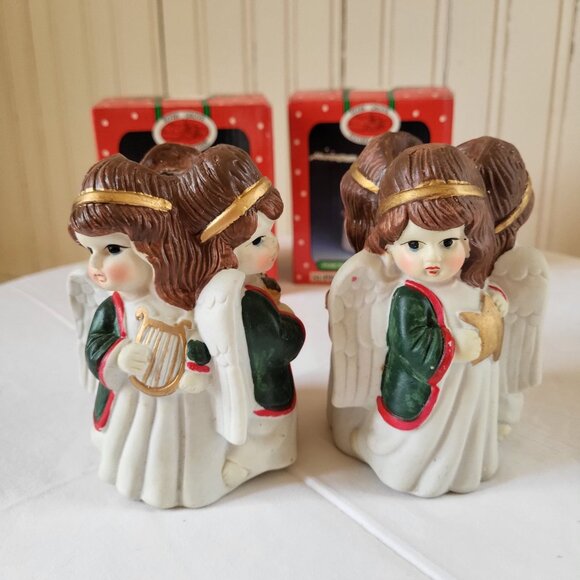 Vintage Christmas Porcelain Candle Holder - Set of 2 - River Grove Pottery works - Picture 1 of 10